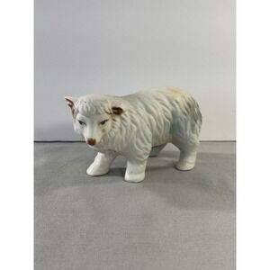 Vintage Homco Ceramic White Sheep Figurine, model #5552 Nativity Scene